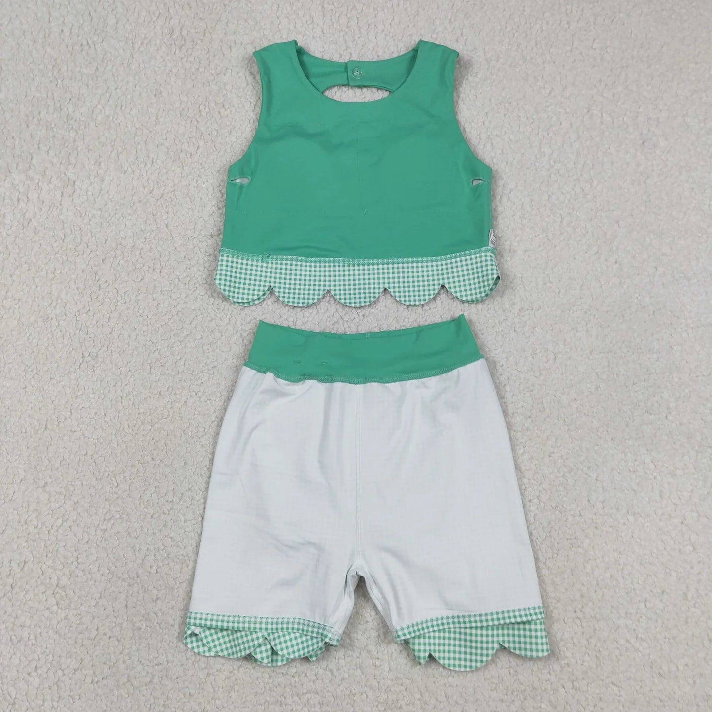 Sibling Baby Girls Kids Sleeveless Tops Bows Skirt Shorts Yoga Clothes Sets RTS