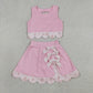 Sibling Baby Girls Kids Sleeveless Tops Bows Skirt Shorts Yoga Clothes Sets RTS