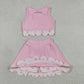 Sibling Baby Girls Kids Sleeveless Tops Bows Skirt Shorts Yoga Clothes Sets RTS