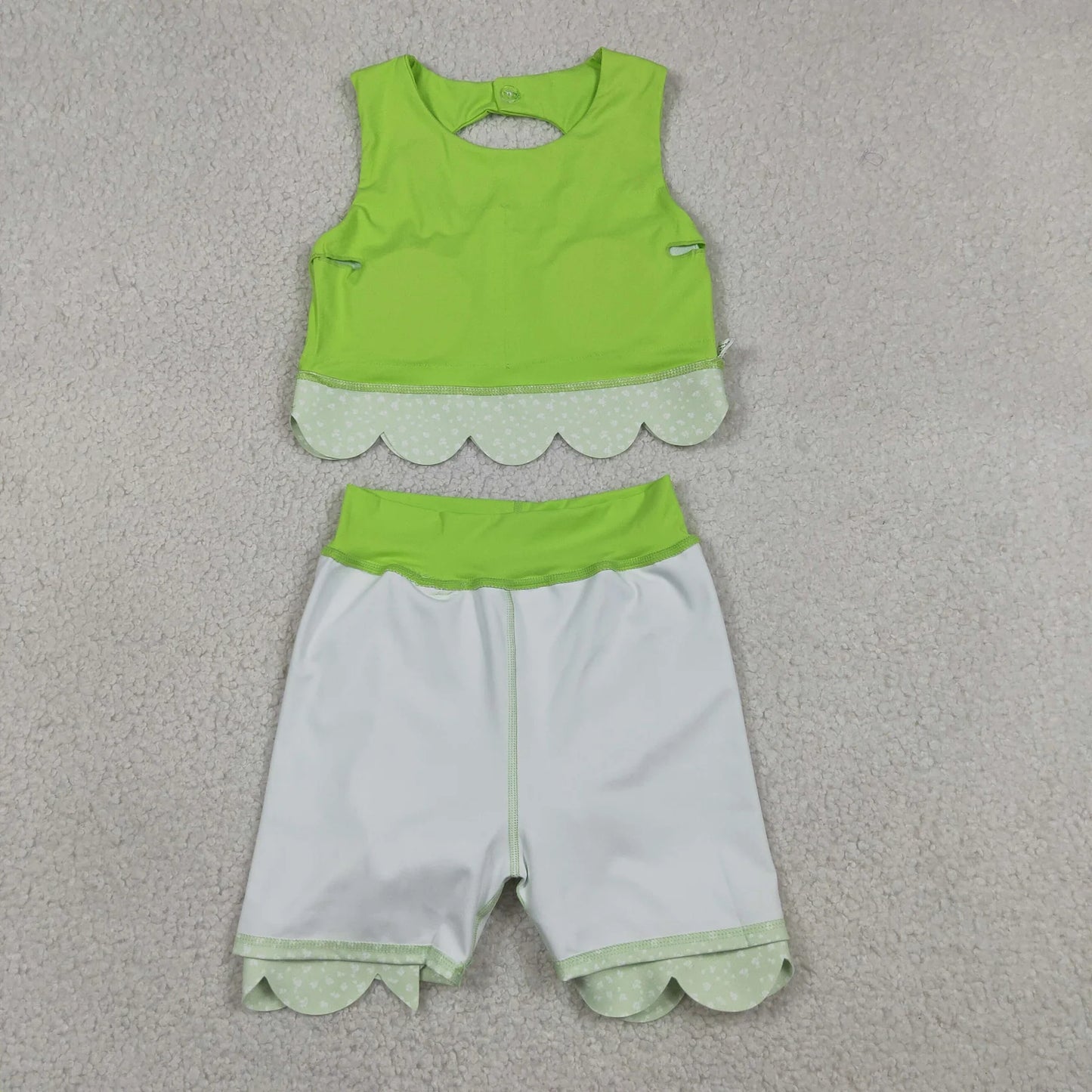 Sibling Baby Girls Kids Sleeveless Tops Bows Skirt Shorts Yoga Clothes Sets RTS