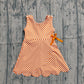 Baby Girls Orange Checked Bow Ruffle Yoga Active Shorts Knee Length Scallop Dress RTS