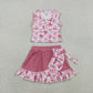 Sibling Baby Girls Bows Flower Buttons Tops Ruffle Pink Skirts Shorts Yoga Active Clothes Sets RTS