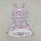 Sibling Baby Girls Kids Flags Bows Tops Skirts Shorts Sets 4th of July Yoga Active Clothes