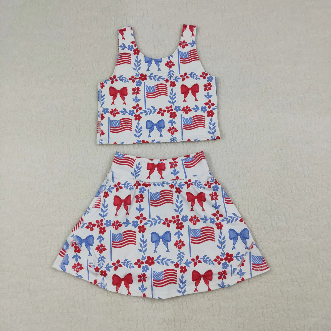 Sibling Baby Girls Kids Crawfish Baseball Bows Tops Shorts Skirt Skort Yoga Active Sets Clothes RTS