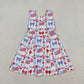 Sibling Baby Girls Kids Bows Popsicle 4th of July Yoga Active Shorts Knee Length Dresses