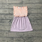 Baby Girls Kids Purple Stripes Ruffle Summer Knee Length Dress RTS