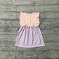 Baby Girls Kids Purple Stripes Ruffle Summer Knee Length Dress RTS