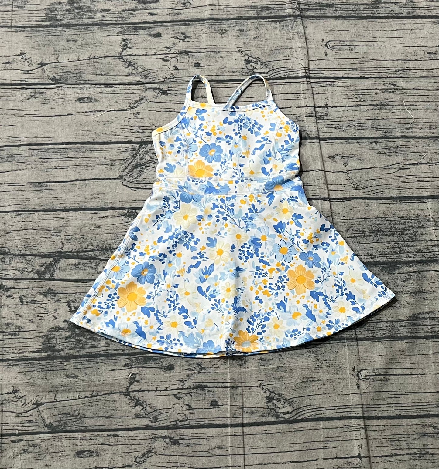 Baby Girls Kids Sleeveless Flower Yoga Active Shorts Dress RTS