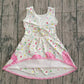 Baby Girls Kids Sleeveless Sprinkles Pink Drips Yoga Knee Length Yoga Dress RTS