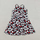 Sibling Baby Girl Kids Sleeveless Leopard Team Knee Length Yoga Active Dresses RTS