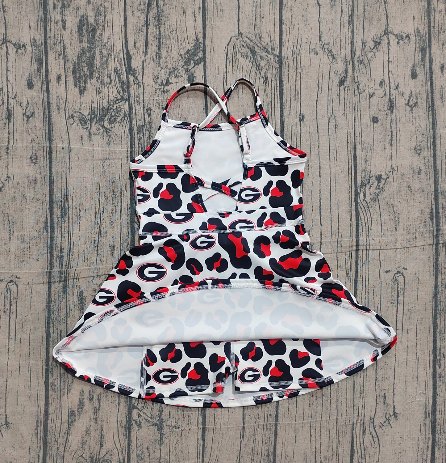 Baby Girls Kids Straps Leopard G Team Yoga Active Shorts Knee Length Dress RTS