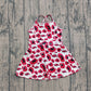 ( No moq ) Preorder Baby Girls Kids Straps Red Leopard Pigs Team Yoga Active Shorts Knee Length Dress