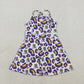 Sibling Baby Girls Adult Women Purple Leopard Tigers Team Yoga Active Shorts Dress RTS
