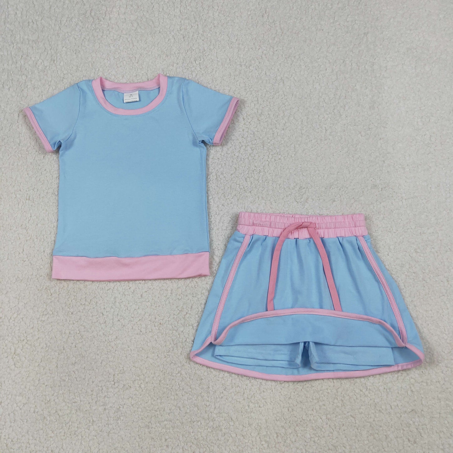 Sibling Baby Girls Adult Women Short Sleeves Cotton Shirts Skirts Shorts Sets Summer Clothes RTS