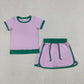 Sibling Baby Girls Adult Women Short Sleeves Cotton Shirts Skirts Shorts Sets Summer Clothes RTS