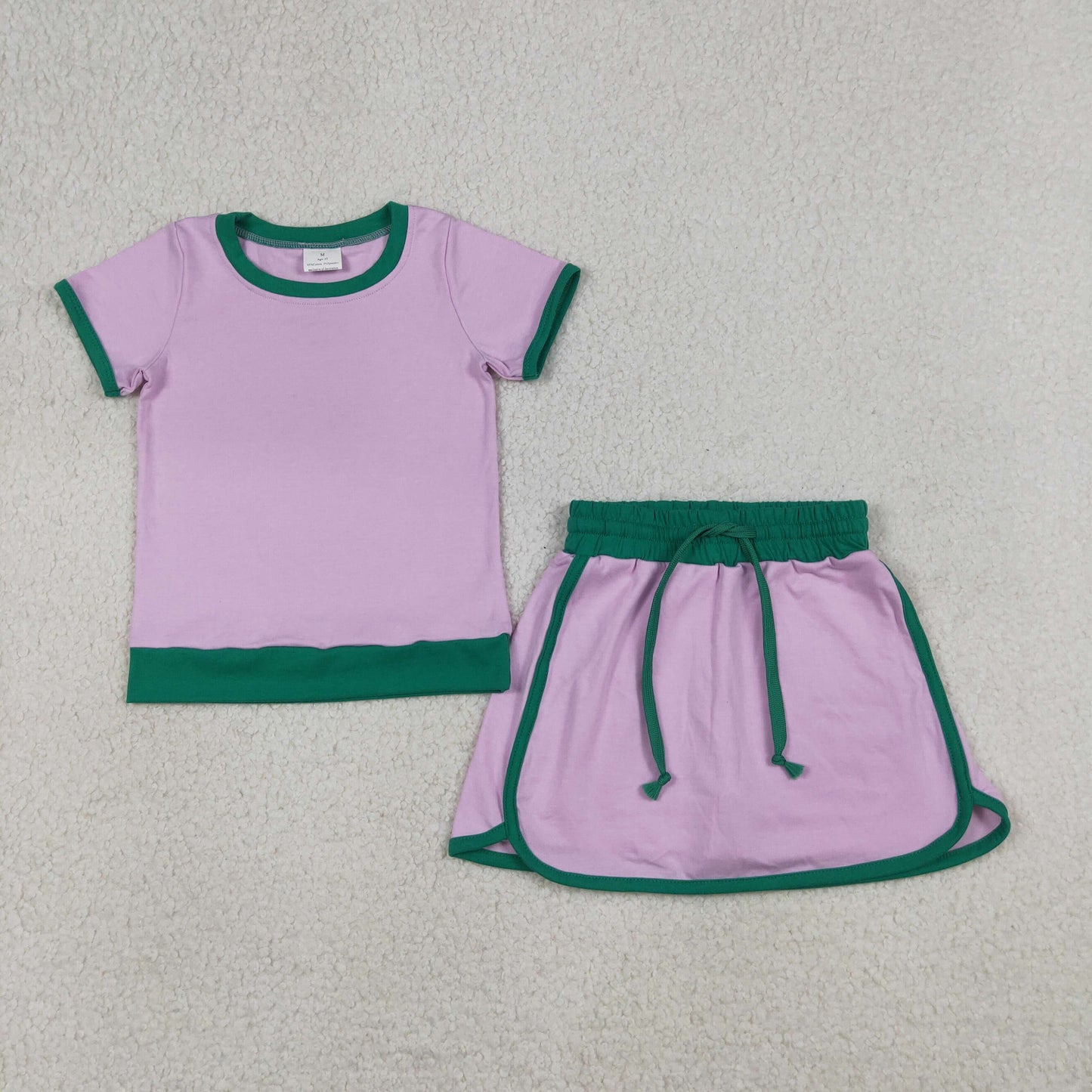 Sibling Baby Girls Adult Women Short Sleeves Cotton Shirts Skirts Shorts Sets Summer Clothes RTS