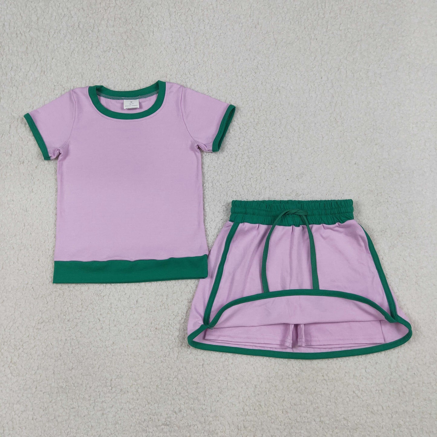 Sibling Baby Girls Adult Women Short Sleeves Cotton Shirts Skirts Shorts Sets Summer Clothes RTS