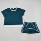 Sibling Baby Girls Adult Women Short Sleeves Cotton Shirts Skirts Shorts Sets Summer Clothes RTS