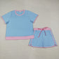 Sibling Baby Girls Adult Women Short Sleeves Cotton Shirts Skirts Shorts Sets Summer Clothes RTS