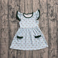 Baby Girls Kids Short Sleeves Ducks Pockets Knee Length Dress RTS