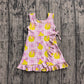 Baby Girls Kids Sleeveless Lemons Bows Pink Plaid Yoga Active Shorts Knee Length Dress RTS