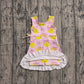 Baby Girls Kids Sleeveless Lemons Bows Pink Plaid Yoga Active Shorts Knee Length Dress RTS