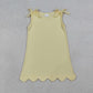 Sibling Baby Girls Kids Bows Sleeveless Cotton Scallop Knee Length Dresses RTS