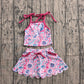 ( No moq ) Preorder Baby Girls Kids Straps Colorful Tops Pockets Skirt Shorts Yoga Set