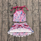 ( No moq ) Preorder Baby Girls Kids Straps Colorful Tops Pockets Skirt Shorts Yoga Set