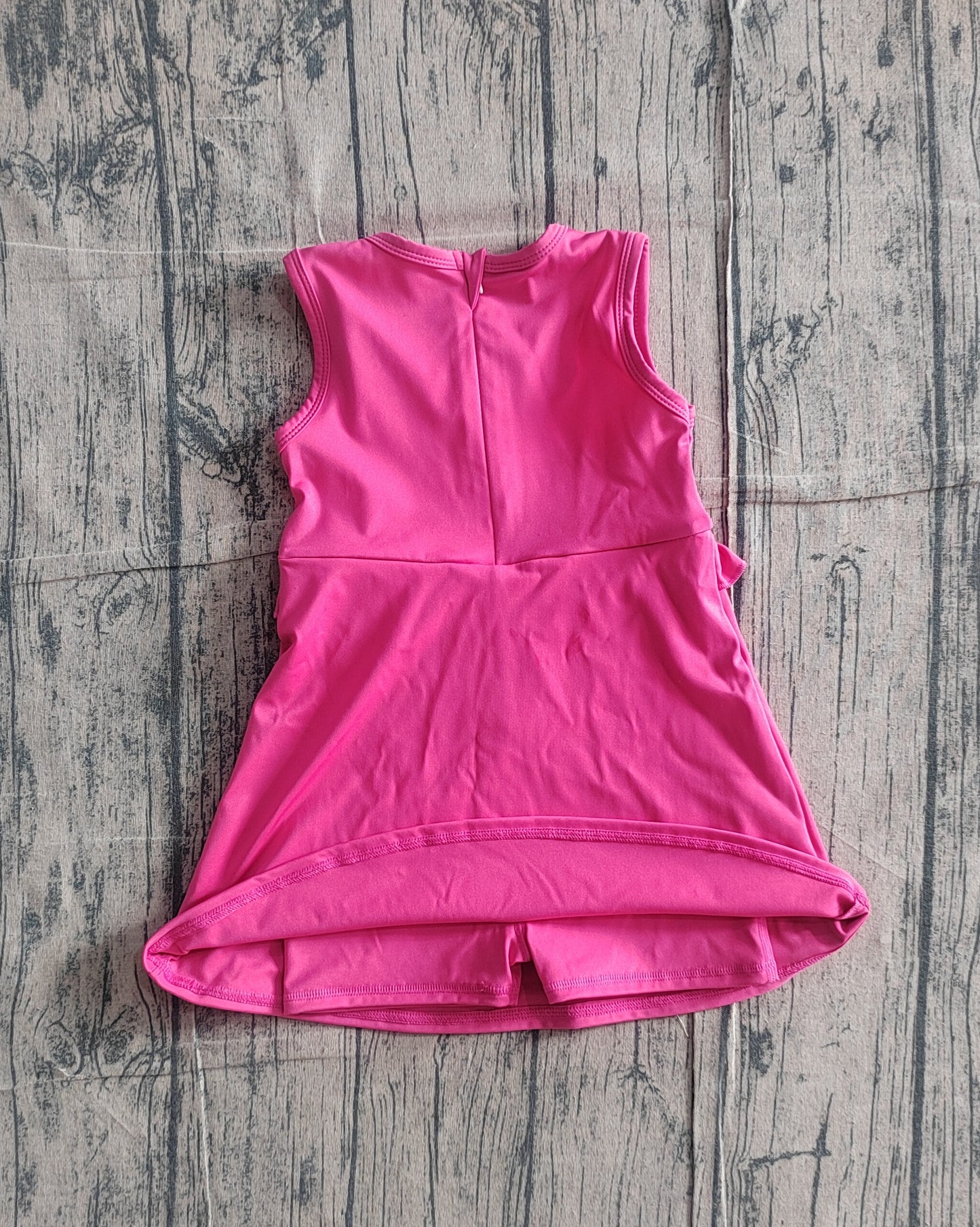 Baby Girls Kids Pink Sleeveless Ruffle Yoga Shorts Knee Length Dress RTS