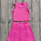 ( No moq ) Preorder Baby Girls Kids Pink Tops Shorts Skirt Shorts Summer Yoga Active Clothes Set