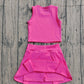 ( No moq ) Preorder Baby Girls Kids Pink Tops Shorts Skirt Shorts Summer Yoga Active Clothes Set