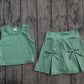 ( No moq ) Preorder Baby Girls Kids Green Tops Shorts Skirt Shorts Summer Yoga Active Clothes Set