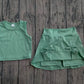 ( No moq ) Preorder Baby Girls Kids Green Tops Shorts Skirt Shorts Summer Yoga Active Clothes Set