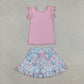 Sibling Baby Girls Kids Short Sleeves Shirts Flower Skirts Shorts Yoga Active Sets Clothes RTS