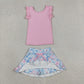 Sibling Baby Girls Kids Short Sleeves Shirts Flower Skirts Shorts Yoga Active Sets Clothes RTS
