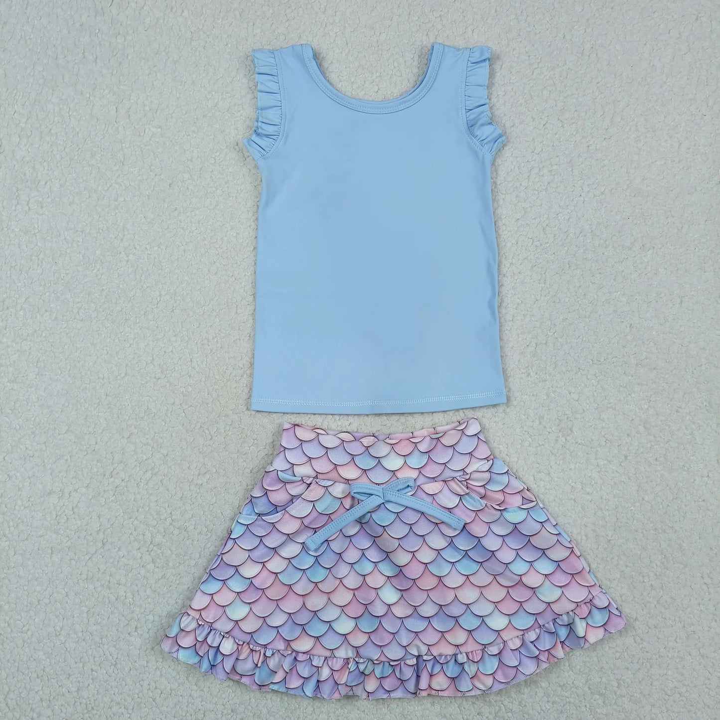 Sibling Baby Girls Kids Short Sleeves Shirts Flower Skirts Shorts Yoga Active Sets Clothes RTS
