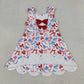 Sibling Baby Girls Kids Bows Popsicle 4th of July Yoga Active Shorts Knee Length Dresses