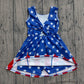 Baby Girls Kids Sleeveless Stars Stripes 4th of July Shorts Knee Length Dress RTS