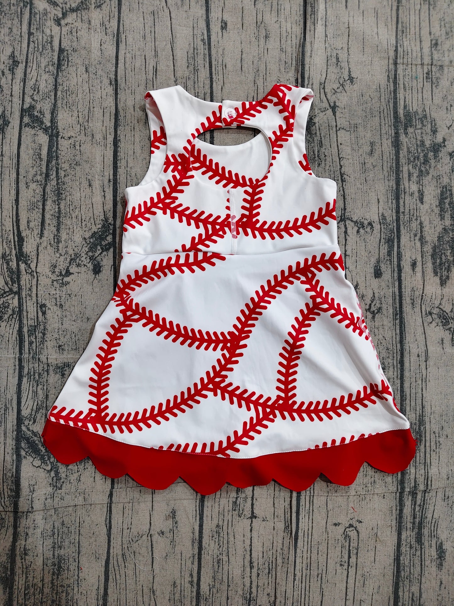 ( No moq ) Preorder Baby Girls Kids Baseball Red Bows Shorts Knee Length Yoga Active Dress