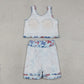 Sibling Baby Girls Kids Flags Bows Tops Skirts Shorts Sets 4th of July Yoga Active Clothes