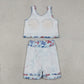 Sibling Baby Girls Kids 4th of July Bows Skort Yoga Active Dress Set Clothes RTS