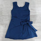 ( No moq ) Preorder Baby Girls Sleeveless Navy Bow Shorts Knee Length Yoga Active Dress