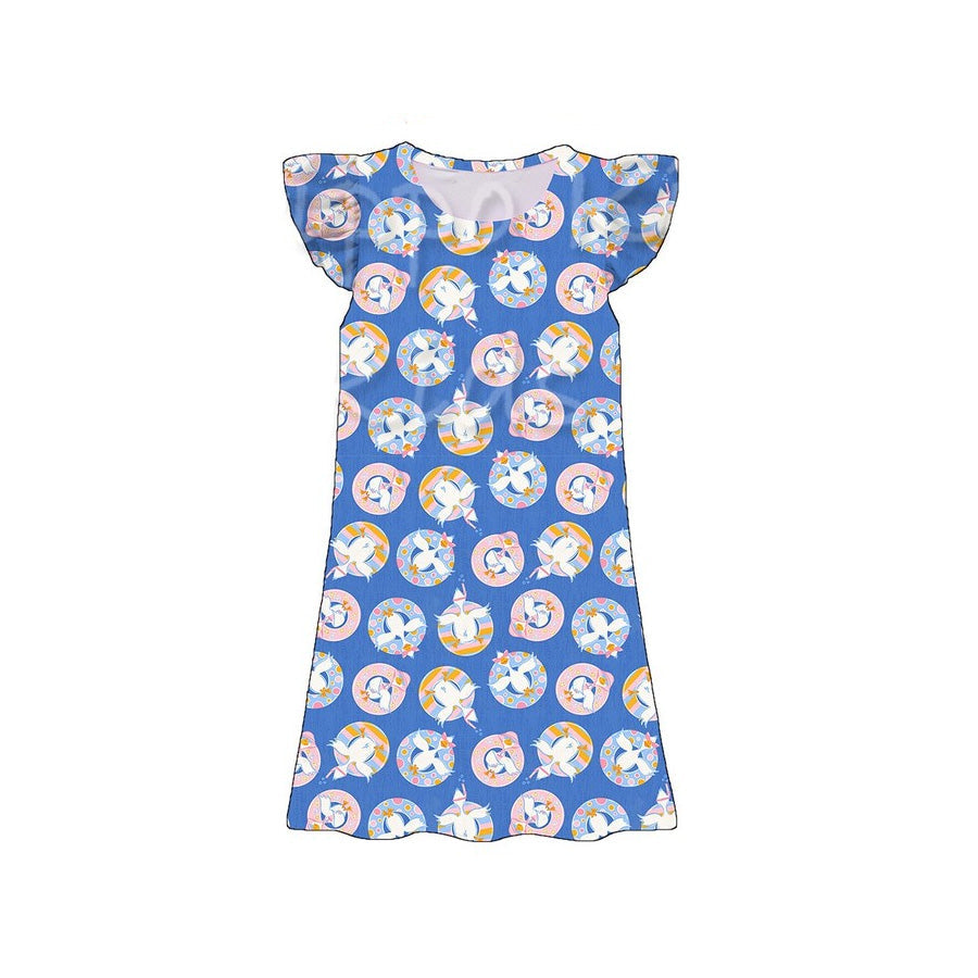 (Moq 5 ) Preorder Baby Girls Kids Shorts Sleeves Goose Knee Length Dress