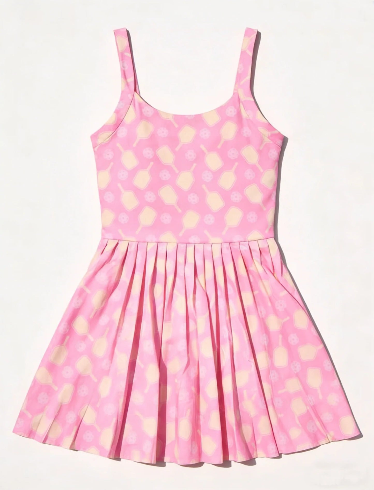 ( Moq 5 ) Preorder Baby Girls Kids Sleeveless Tennis Knee Length Yoga Active Pink Dress