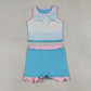 Sibling Baby Girls Kids Sleeveless Shirts Scallop Skirts Shorts Yoga Active Sets Clothes RTS