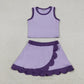 Sibling Baby Girls Kids Sleeveless Shirts Scallop Skirts Shorts Yoga Active Sets Clothes RTS