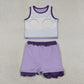 Sibling Baby Girls Kids Sleeveless Shirts Scallop Skirts Shorts Yoga Active Sets Clothes RTS