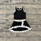 ( No moq ) Preorder Baby Girls Kids Black Tops Scallop Skirt Shorts Yoga Active Set Clothes