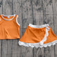 Baby Girls Kids Shirt Scallop Skirt Shorts Yoga Active Orange Set Clothes RTS